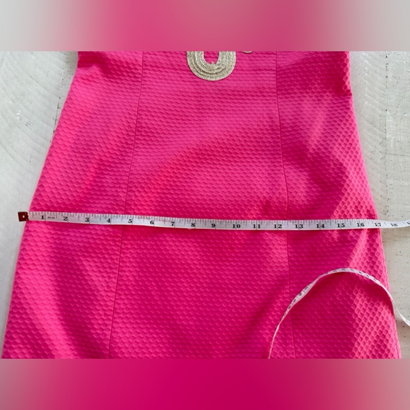Lilly Pulitzer Janice Cotton Shift Dress in Pink size 2 light gold & pink - Picture 7 of 11